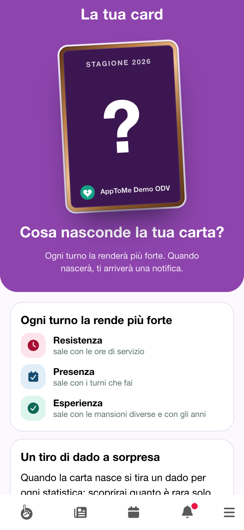 La carta coperta, prima dell'apertura della stagione